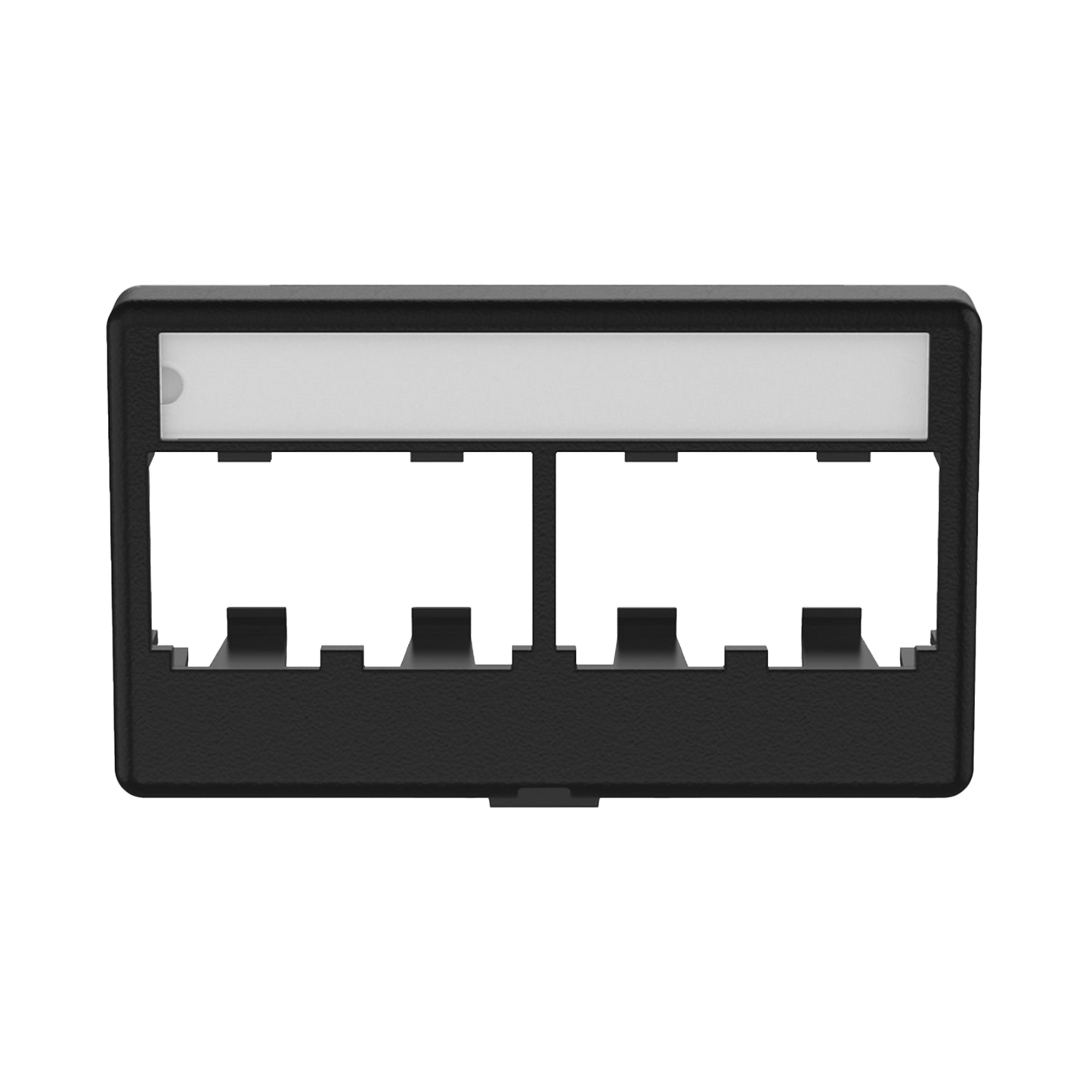 Placa de Mobiliario Modular Estándar, Salidas Para 4 Puertos Mini-Com, Color Negro