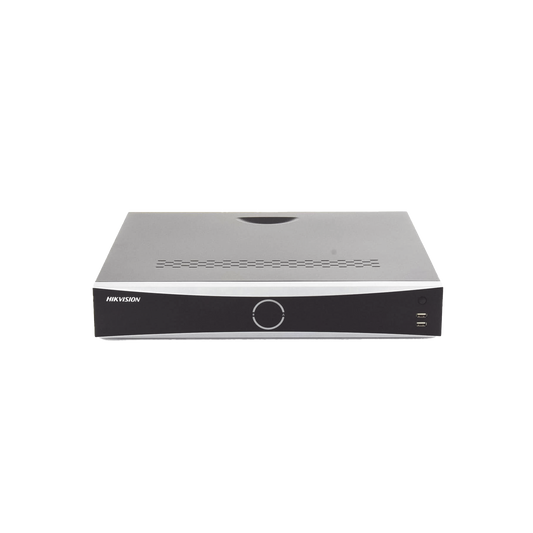 NVR 12 Megapixel (4K) / 32 canales IP / AcuSense (Evita Falsas Alarmas) / Reconocimiento Facial / 4 Bahías de Disco Duro /  HDMI en 4K / Entrada y Salida de Alarmas