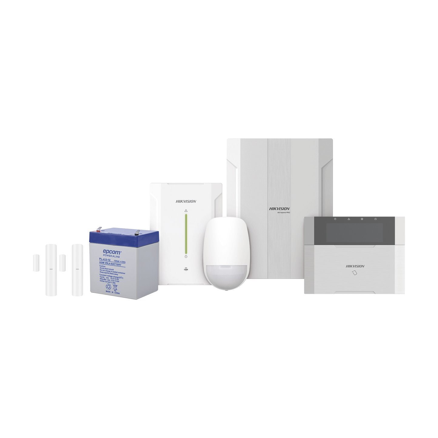 KIT Panel de Alarma HYBRID PRO / 1 Panel Híbrido / 1 Teclado LCD / 2 Contactos Magnéticos Inalámbricos / 1 PIR Inalámbrico / 1 Batería 12 vcc 4.5 Amp