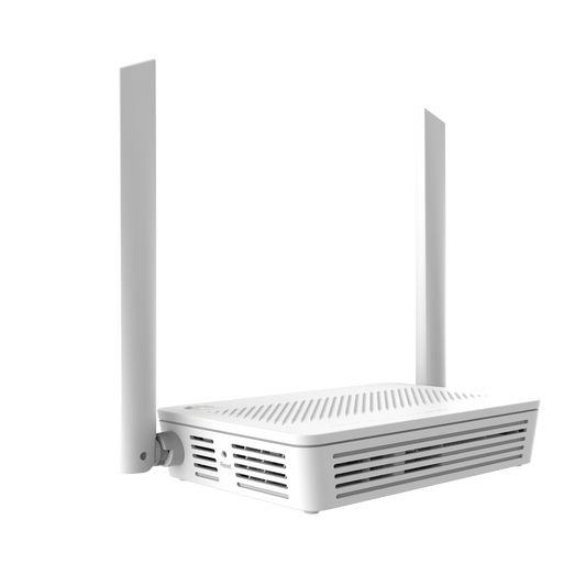 ONT GPON WiFi doble banda (2.4/5 GHz), 2 puertos LAN GE + 2 FE, conector SC/APC