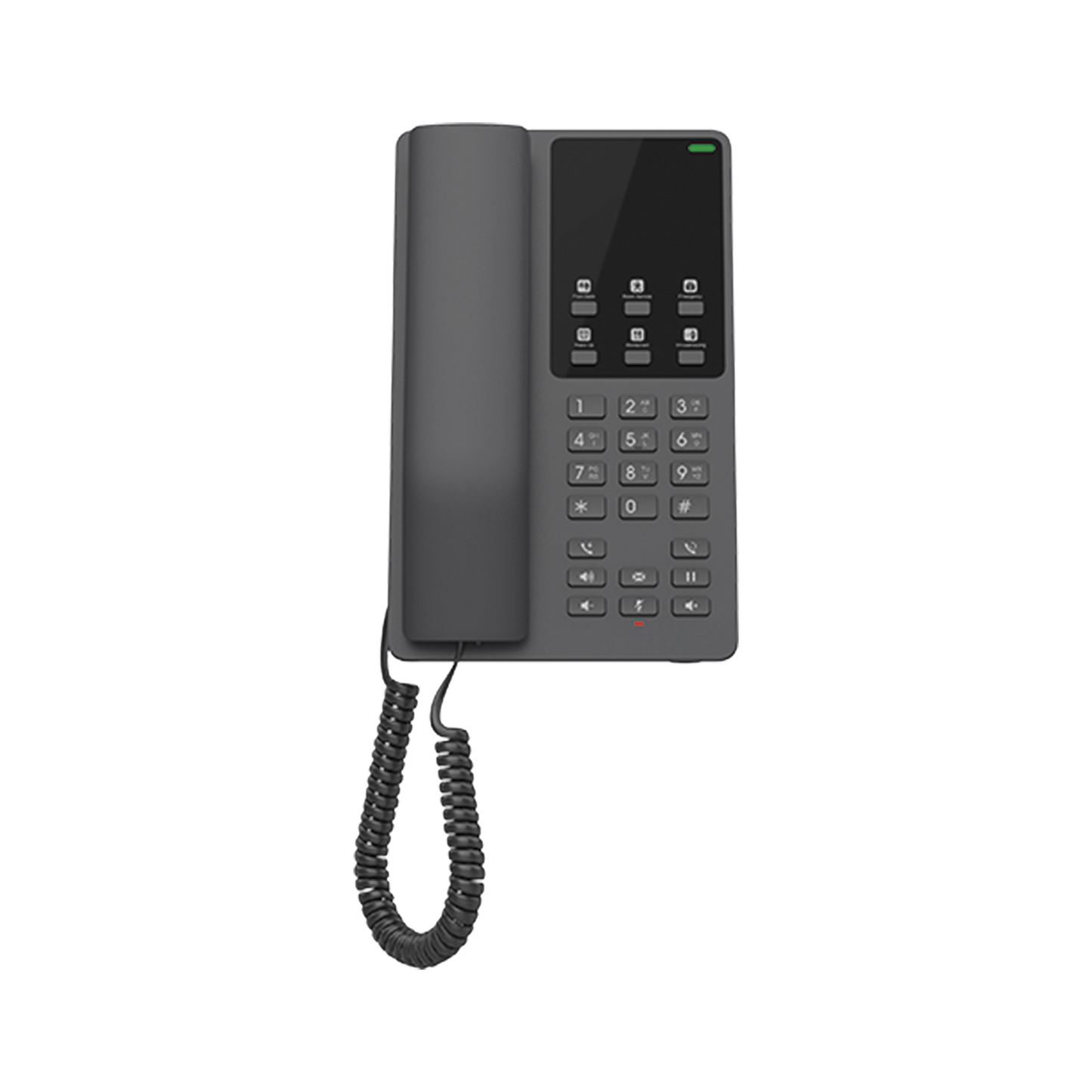 Teléfono IP Hotelero Wi-Fi, 2 líneas SIP con 2 cuentas, codec Opus, IPV4/IPV6, color negro, con gestión en la nube GDMS