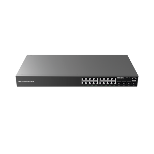 Switch Gigabit PoE+ Administrable / 16 puertos 10/100/1000 Mbps + 4 Puertos SFP Uplink / Hasta 240W / Compatible con GWN Cloud.
