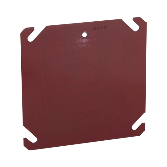 Tapa Cuadrada Para Caja Galvanizada de 4" / Color Rojo.