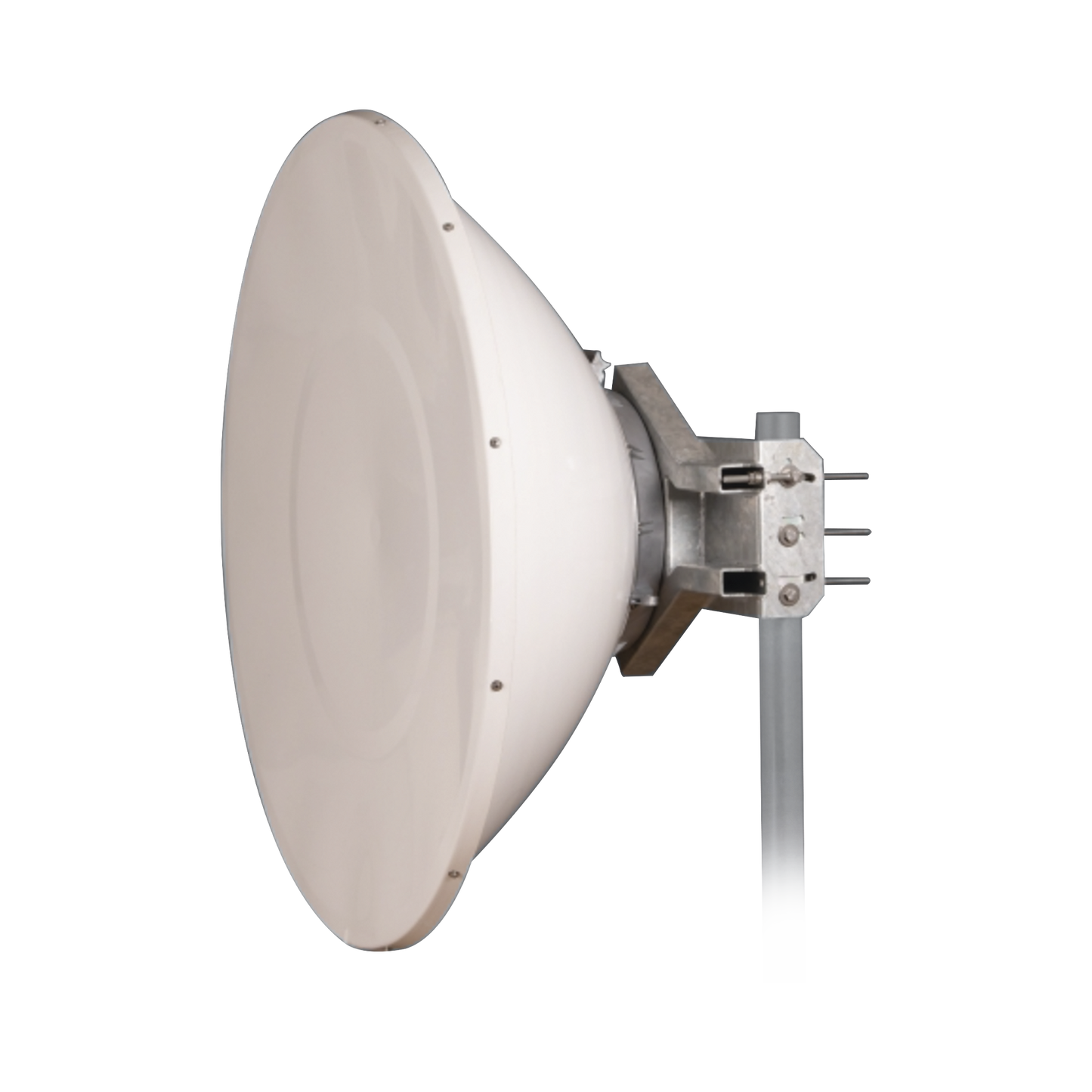 Antena Direccional de Alto Rendimiento / 36 dBi / 4 ft / 5.9-7 GHz / Conectores N-Macho / Alto Aislamiento al Ruido / Fácil Montaje y herraje de acero inoxidable / Radomo Incluido