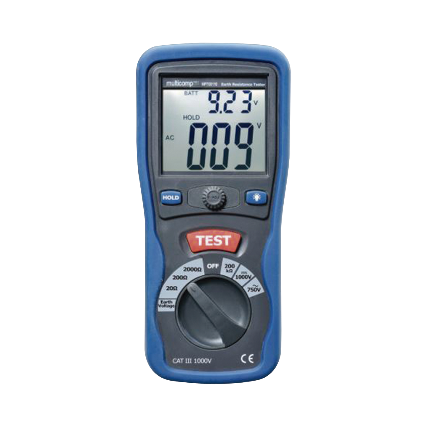 Medidor de resistencia a tierra digital a 3 hilos CAT III / 1000 V.