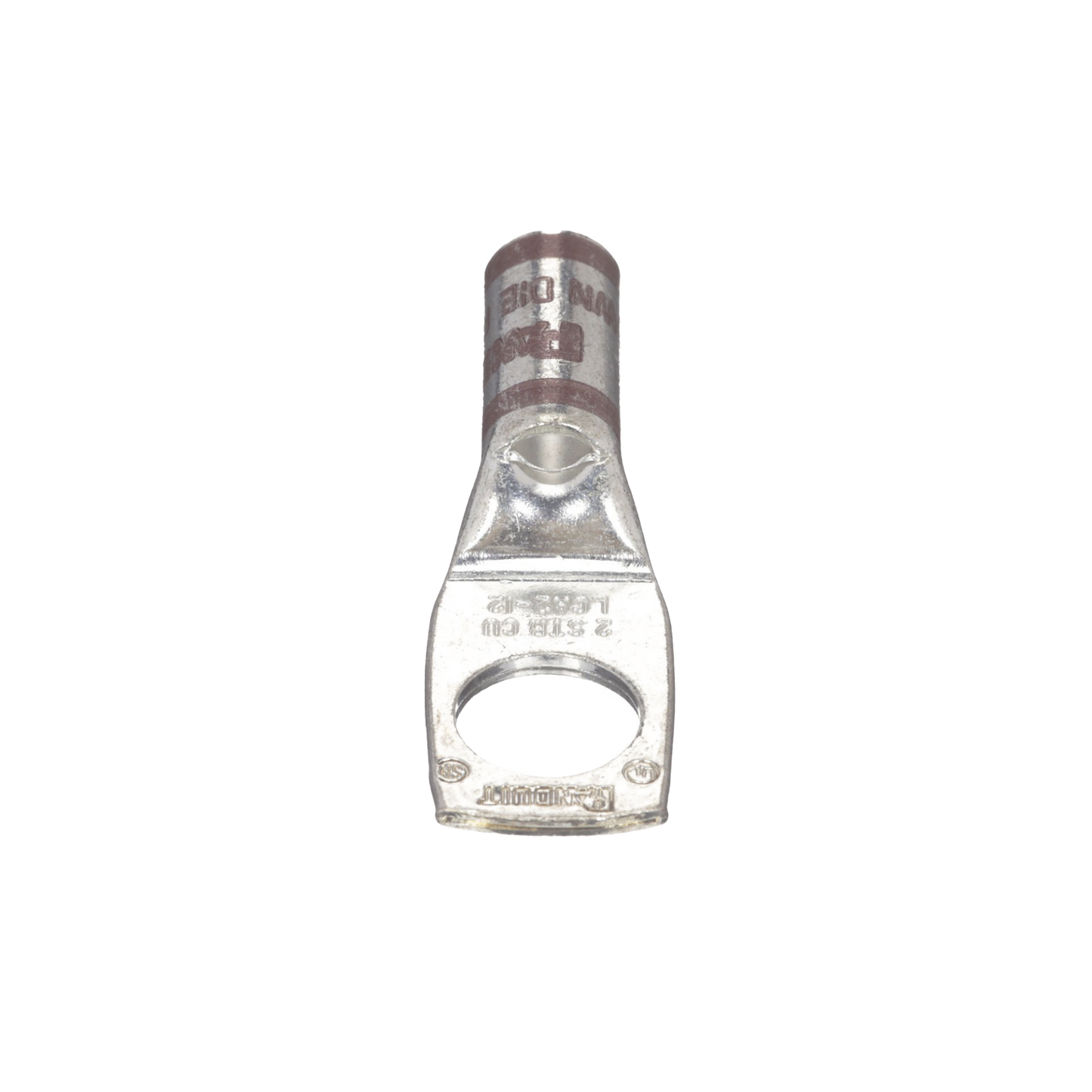 Conector de Compresión 66.36 KCMIL para Cable 2 AWG, con Orificio de 1/2". Paquete 25 Piezas