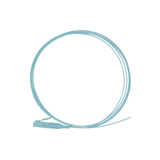 Pigtail de Fibra Óptica Simplex LC, PVC, OM4 50/125, Aqua, 1 metro