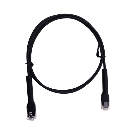 Cable de Parcheo Ultra Slim Con Bota Flexible UTP Cat6 - 10 m Negro Diámetro Reducido