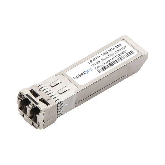 Transceptor SFP+ (Mini-Gbic) / Multimodo / 10 Gbps de velocidad / Conectores LC Dúplex / Hasta 550 m de Distancia
