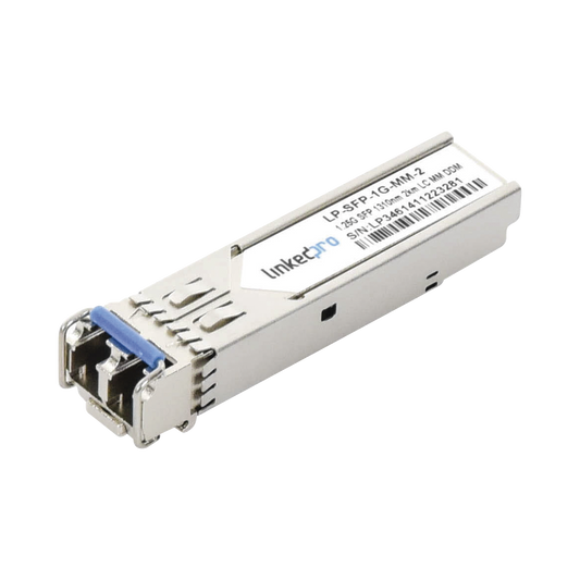 Transceptor SFP (Mini-Gbic) / Multimodo / 1.25 Gbps de velocidad / Conectores LC Dúplex / Hasta 2 km de Distancia