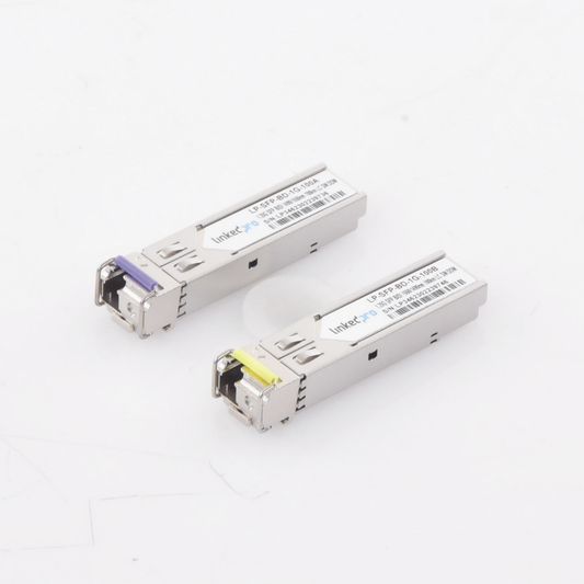 Transceptores Bidireccionales SFP (Mini-Gbic) / Monomodo / 1.25 Gbps de velocidad / Conector LC / Hasta 100 km de Distancia / 2 Piezas