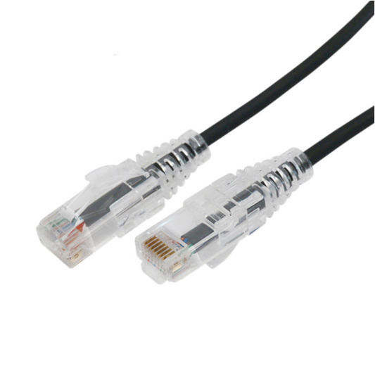 Cable de Parcheo Slim UTP Cat6A - 10 m Negro, Diámetro Reducido (28 AWG)
