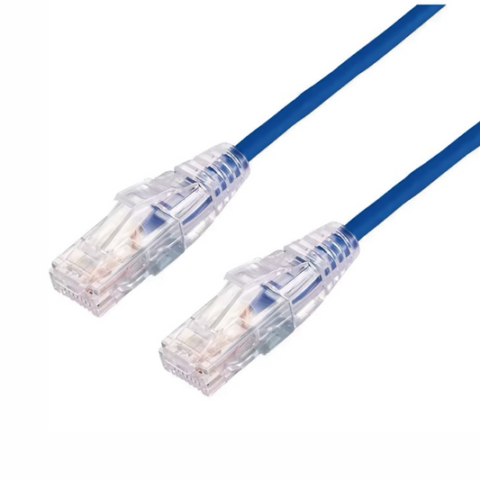 Cable de Parcheo Slim UTP Cat6A - 10 m Azul, Diámetro Reducido (28 AWG)