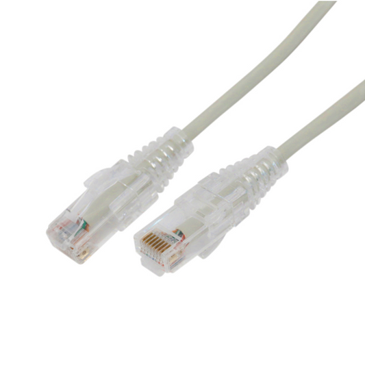 Cable de Parcheo Slim UTP Cat6A - 1 m Gris, Diámetro Reducido (28 AWG)