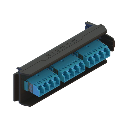 Placa Acopladora LightVerse, 6 Conectores Dúplex LC/APC, Acepta hasta 12 fibras Monomodo (No Shuttered)