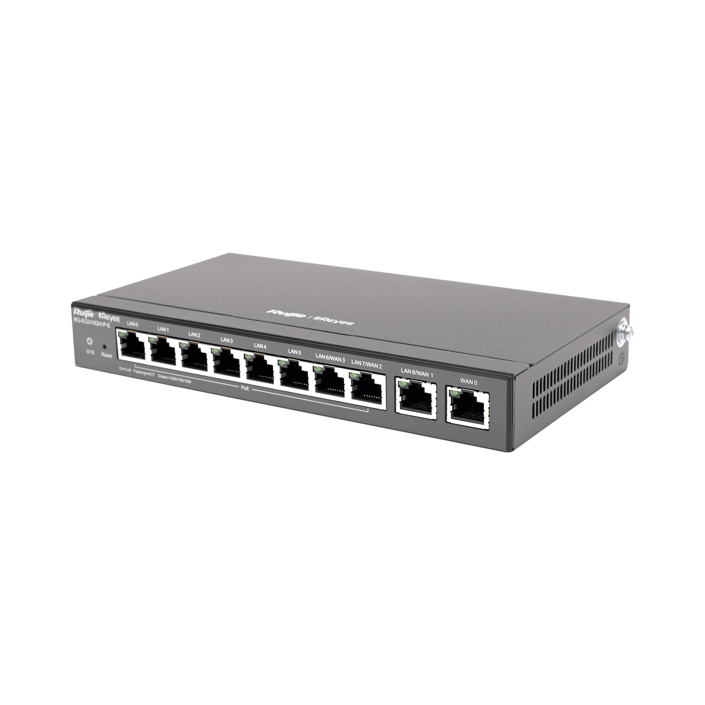 Router administrable , 6 puertos LAN y 2 puertos LAN/WAN POE+ af/at gigabit hasta 110w, 1 puertos LAN/WAN gigabit y 1 Puerto WAN gigabit, hasta 300 clientes con desempeño de 1.5 Gbps asimétricos