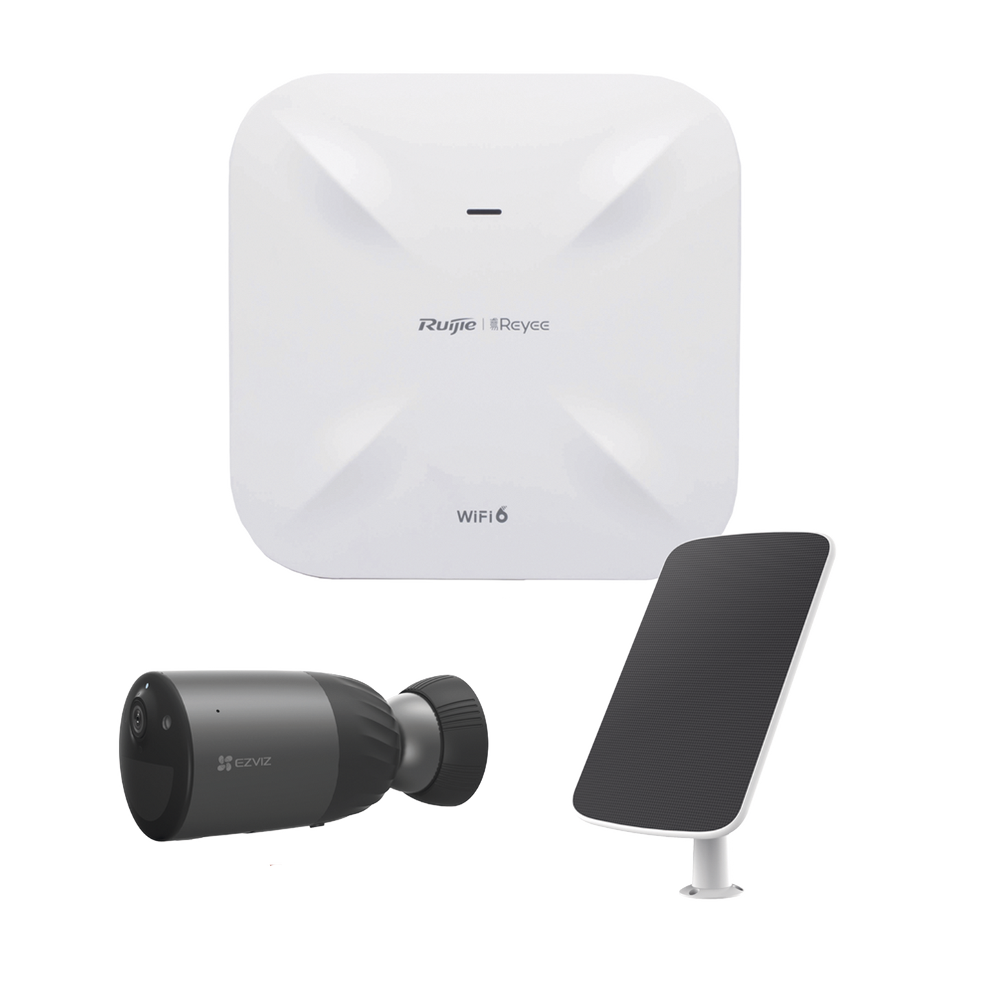 Kit de Cámaras Wi-Fi con Access Point/ Incluye 1 Cámara de Batería CS-BC1C / 1 Pane solar Mod. CS-CMT-SOLARPANEL-C / 1 Router RG-RAP6260(G)