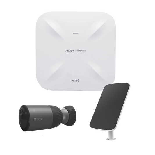 Kit de Cámaras Wi-Fi  con Access Point/ Incluye 1 Cámara de Batería  CS-BC1C / 1 Pane solar Mod. CS-CMT-SOLARPANEL-C / 1 Router RG-RAP6260(G)