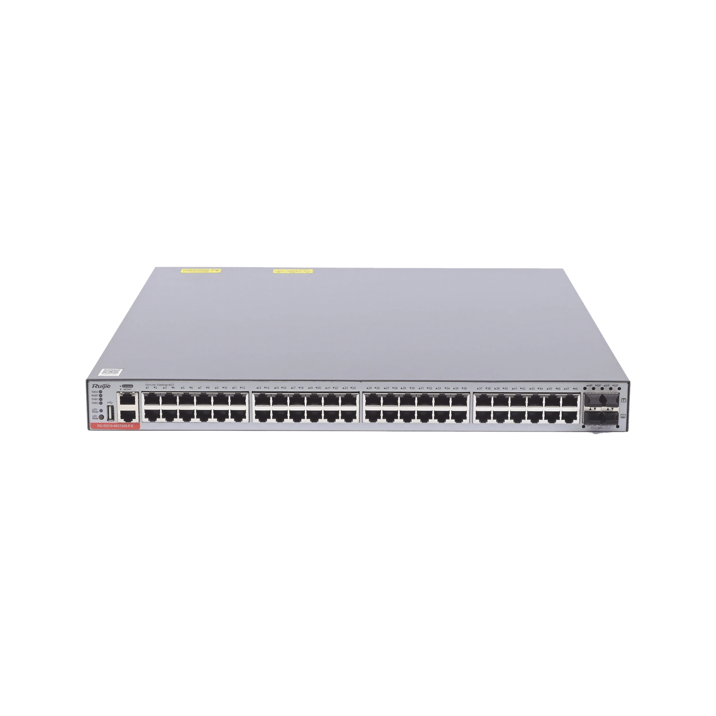 Switch Administrable Capa 3 PoE con 48 puertos Gigabit 802.3af/at + 4 SFP+ para fibra 10Gb, hasta 1,480 watts, gestión gratuita desde la nube.