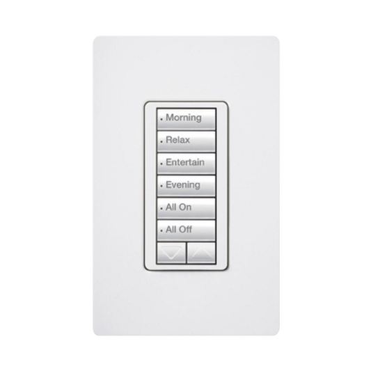 Teclado Seetouch Hibrido 6 botones, 2 botones subir/bajar, programe escenas diferentes en cada botón,puede instalarse en un interruptor de luz.