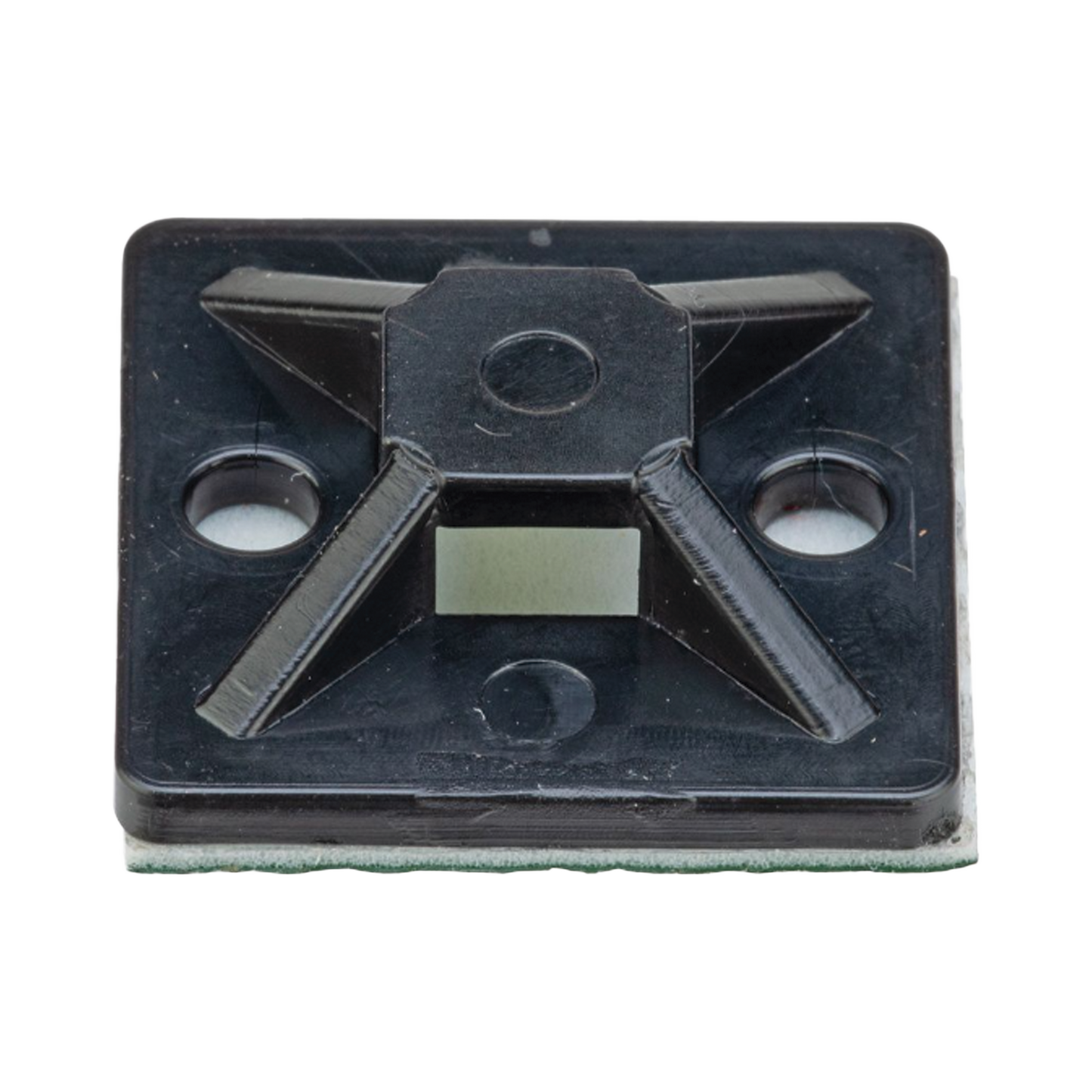 Montaje-Sujetador Adhesivo de 4 Vías de 3/4" x 3/4" x 1/4", Color Negro,  Nylon 6.6 Retardante de Llamas V-2, Paquete de 100pz