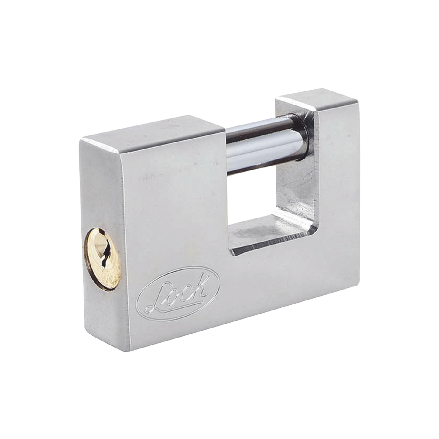 Candado para Cortina Metálica / Medida 80 mm/ Cromo Satinado/ Nivel de Seguridad 6 / Llave Estándar.