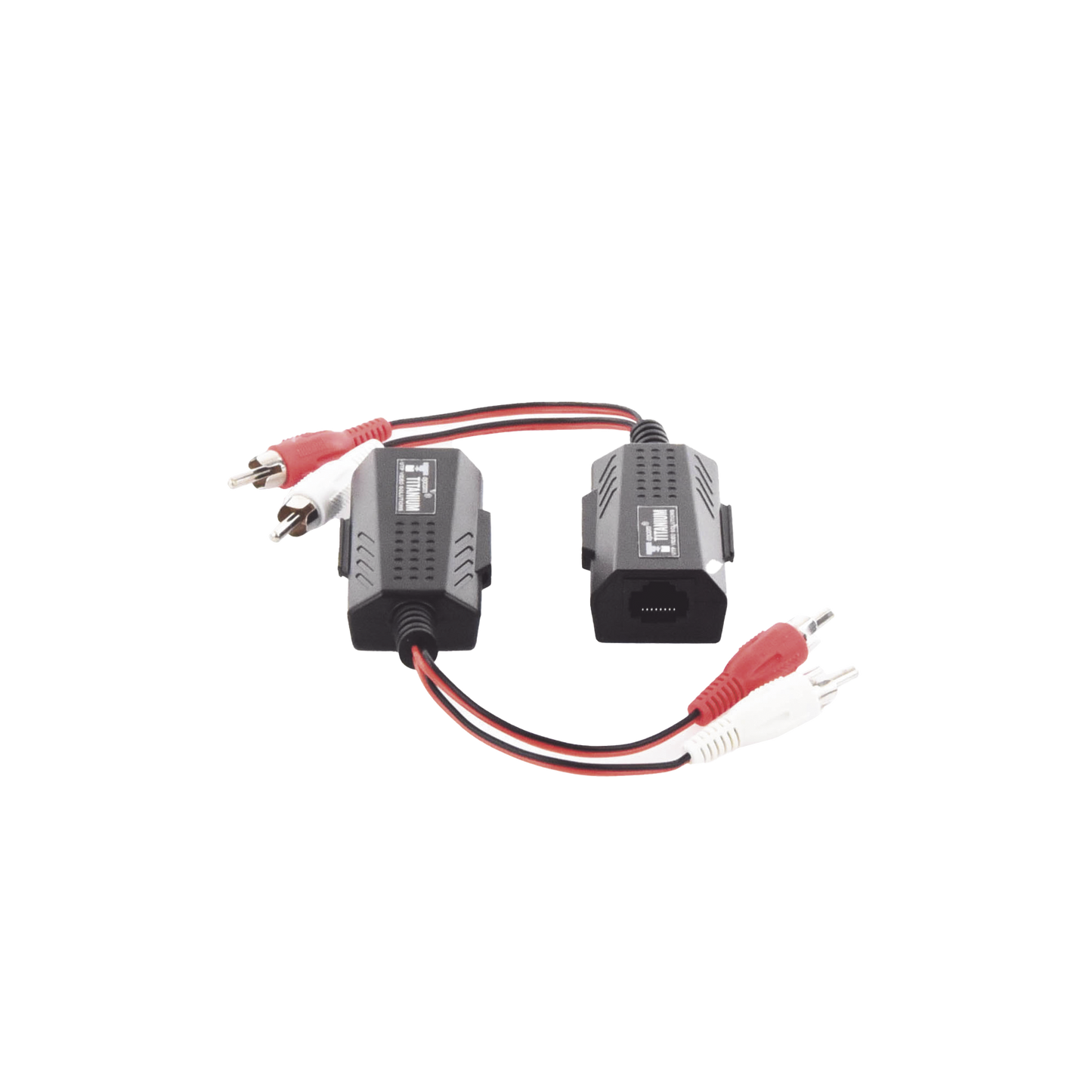 Balun Extensor de audio analogo estereo RCA a RJ45 / Distancia 800 mts/ Cable CAT5-6 / Conector 100% COBRE / protección TVS, Calidad PREMIUM