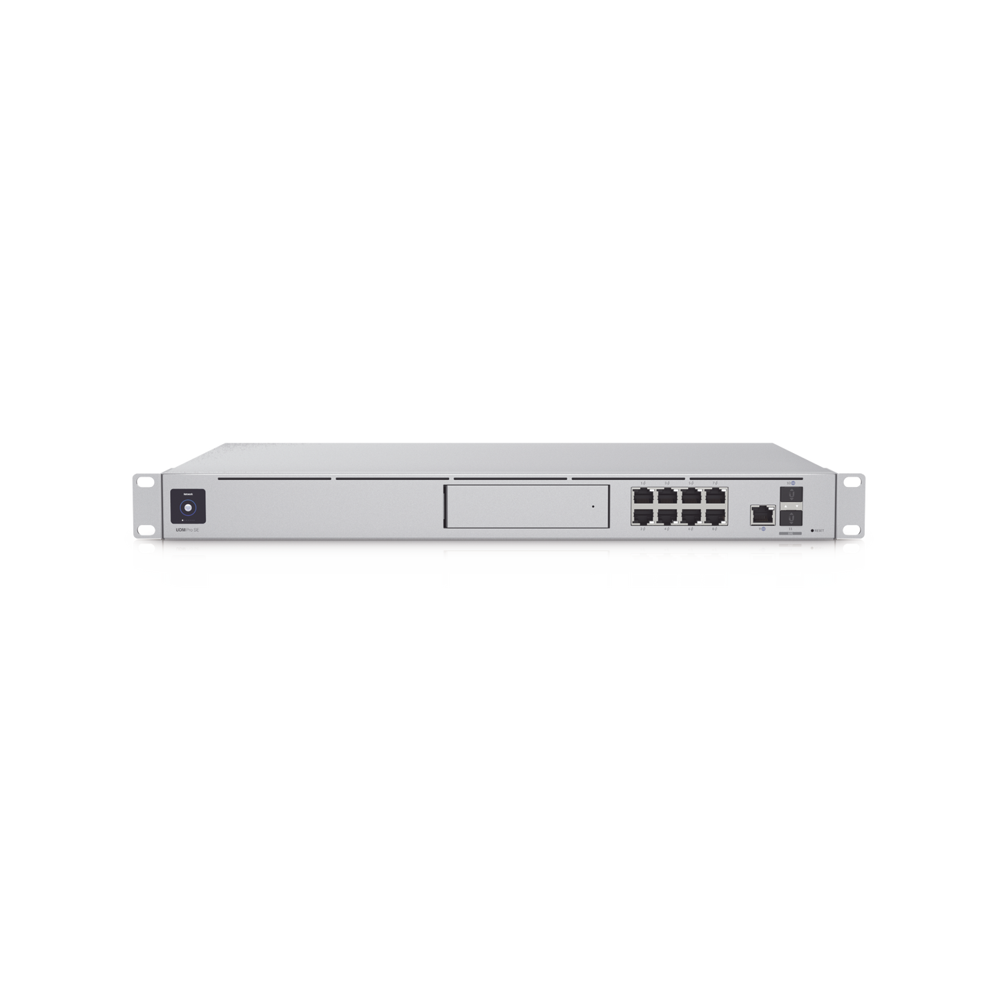 UniFi Dream Machine Special Edition, 8 puertos LAN RJ45 con POE, 1 LAN SFP+, 1 WAN 2.5G RJ45 y 1 WAN SFP+, 128 GB de memoria interna. Todas las aplicaciones UniFi integradas