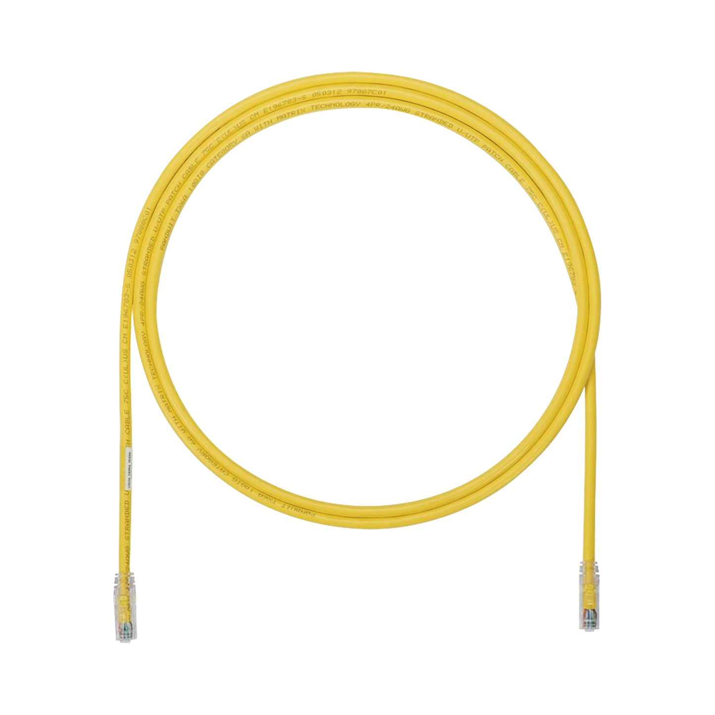 Cable de Parcheo UTP, Cat6A, 24 AWG, CM, Color Amarillo, 18ft