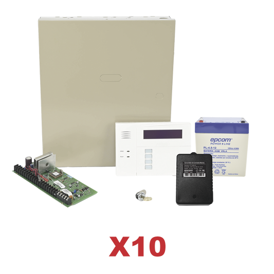 Kit de 10 Paneles de Alarma VISTA48 con Bateria y Transformador