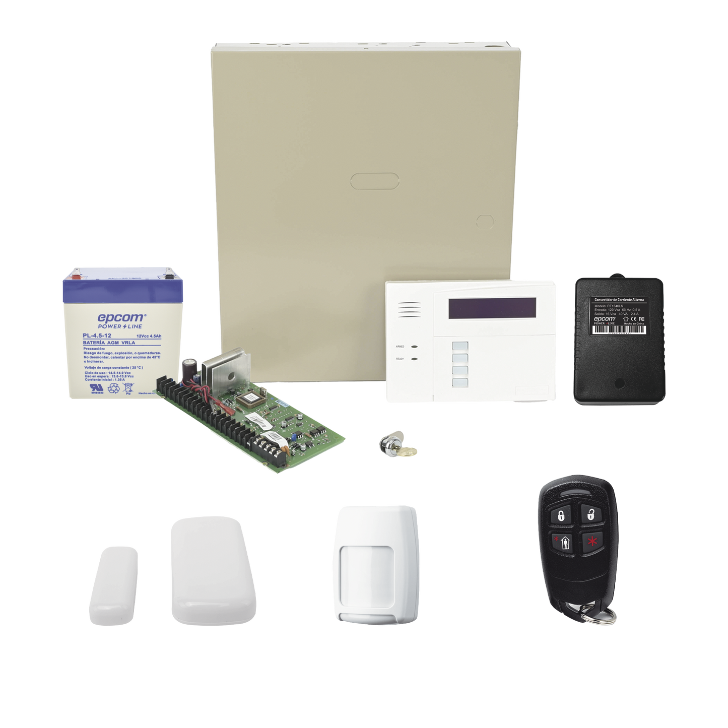 Kit inalámbrico de panel VISTA48 con teclado 6160RF receptor inalámbrico, 2 contactos 5800MINI, 1 PIR 5800PIR, 1 remoto, batería y transformador