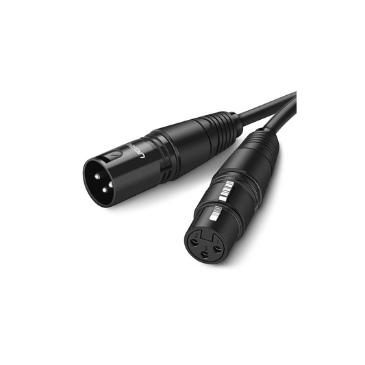 Extensión Cable Para Micrófono Tipo Cannon Macho A Hembra, 10 Metros, Negro
