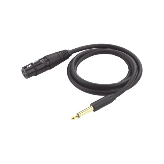 Cable de Alta Calidad para Micrófono Canon Hembra a 6.2mm Macho, 5 Metros, Negro
