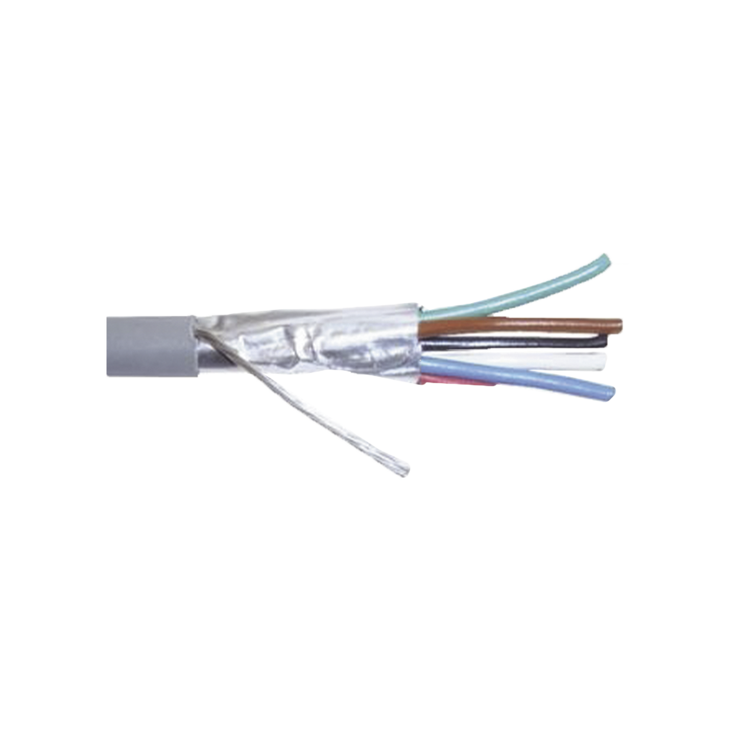 Cable Calibre 22, Cmr, 6 Conductores, Blindado, 305 Metros, Color Gris