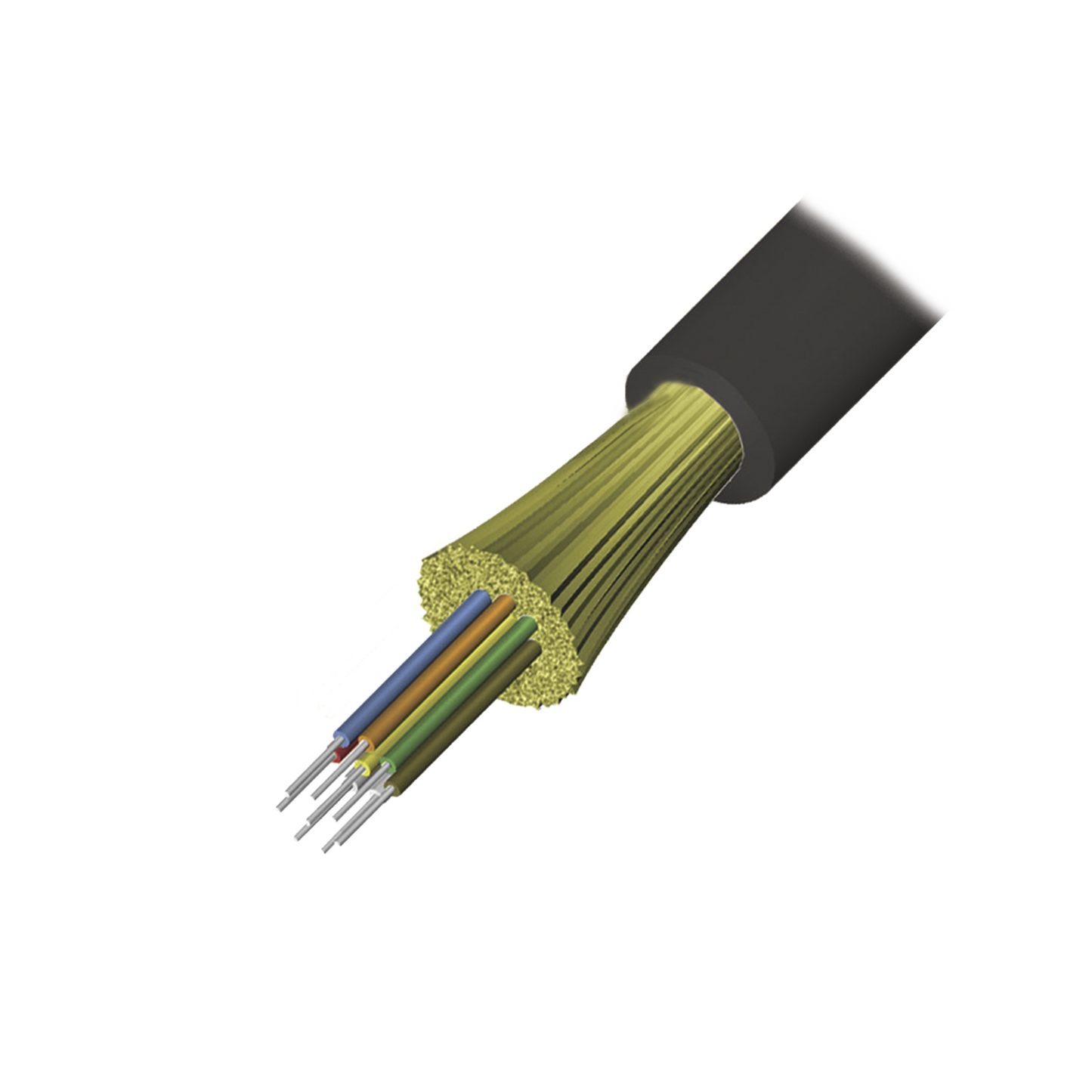Cable De Fibra Óptica De 6 Hilos, Interior/Exterior, Tight Buffer, No Conductiva (Dieléctrica), Ls0H, Multimodo Om3 50/125 Optimizada, 1 Metro
