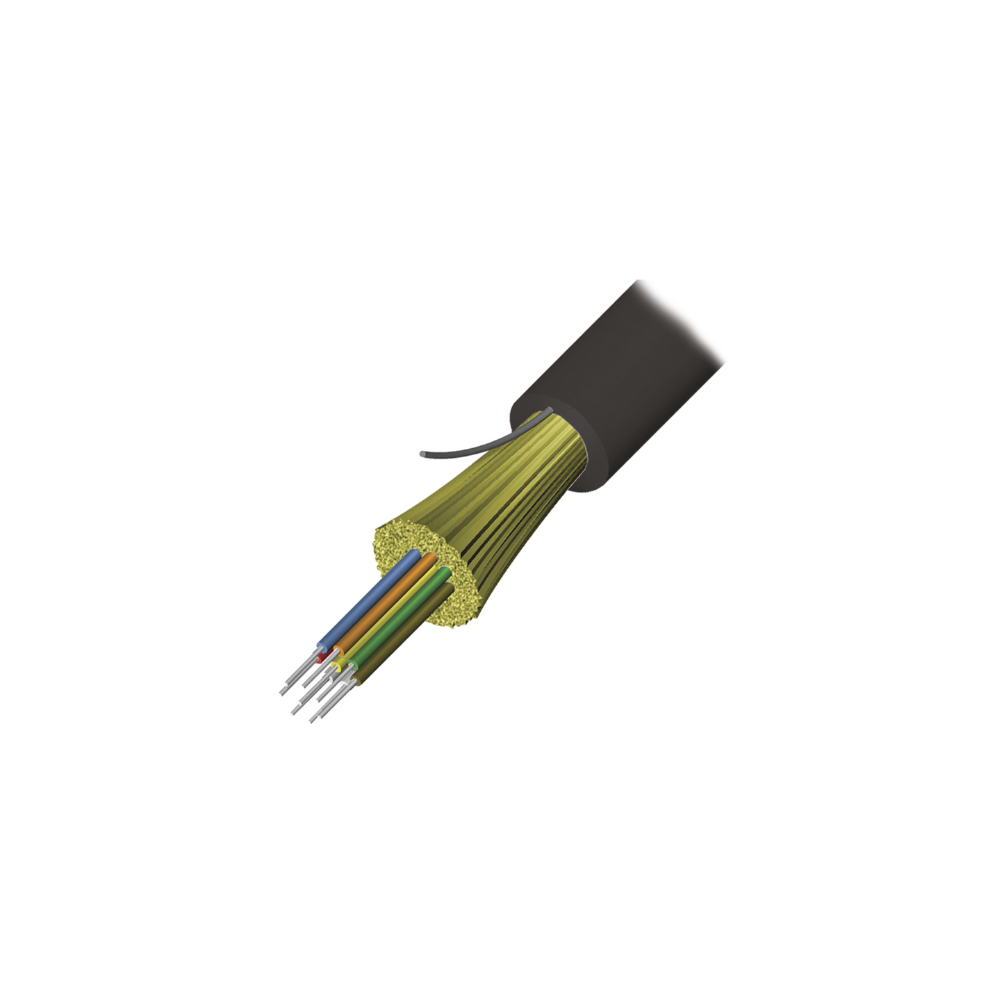 Cable De Fibra Óptica De 6 Hilos, Interior/Exterior, Tight Buffer, No Conductiva (Dielectrica), Plenum, Monomodo Os2, 1 Metro