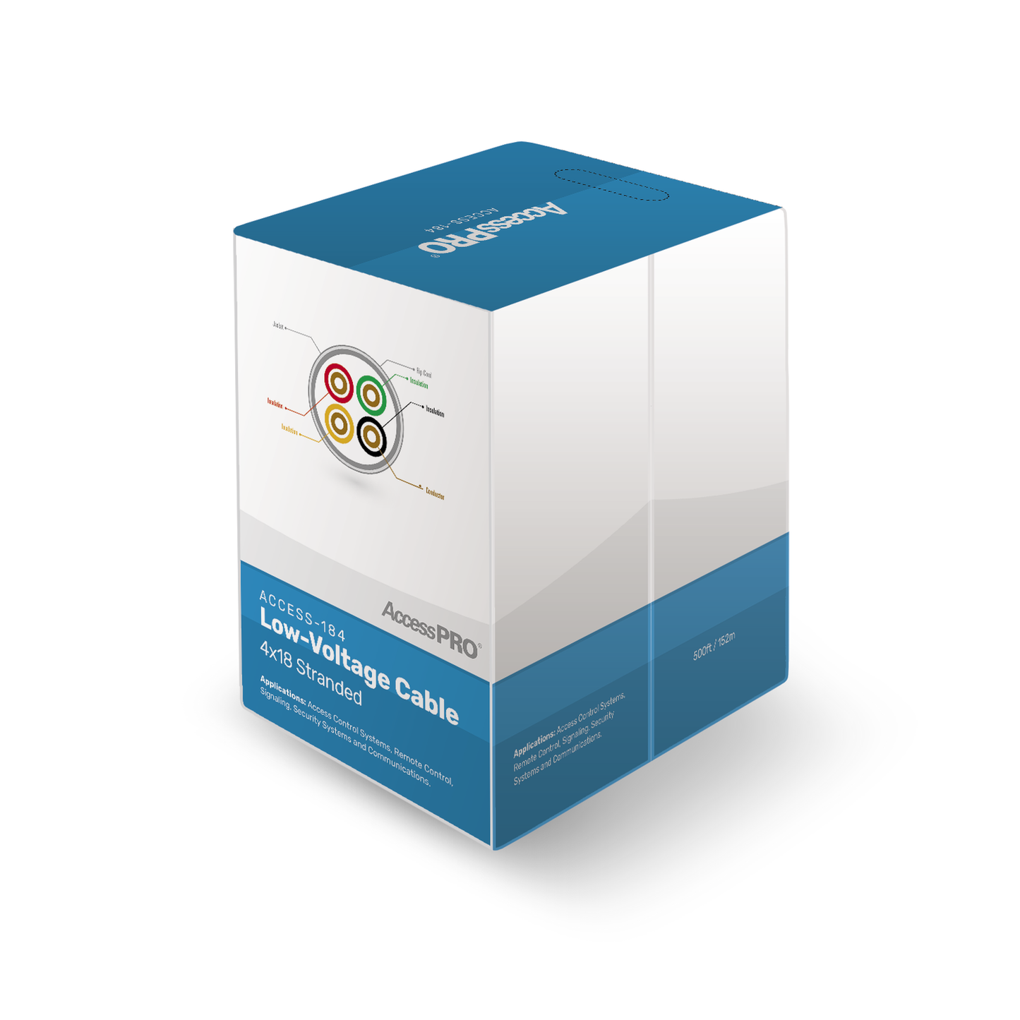 Bobina De 152 Metros, Con 4 Cables Calibre 18, Frpvc, Cm, Para Aplicaciones En Control De Acceso