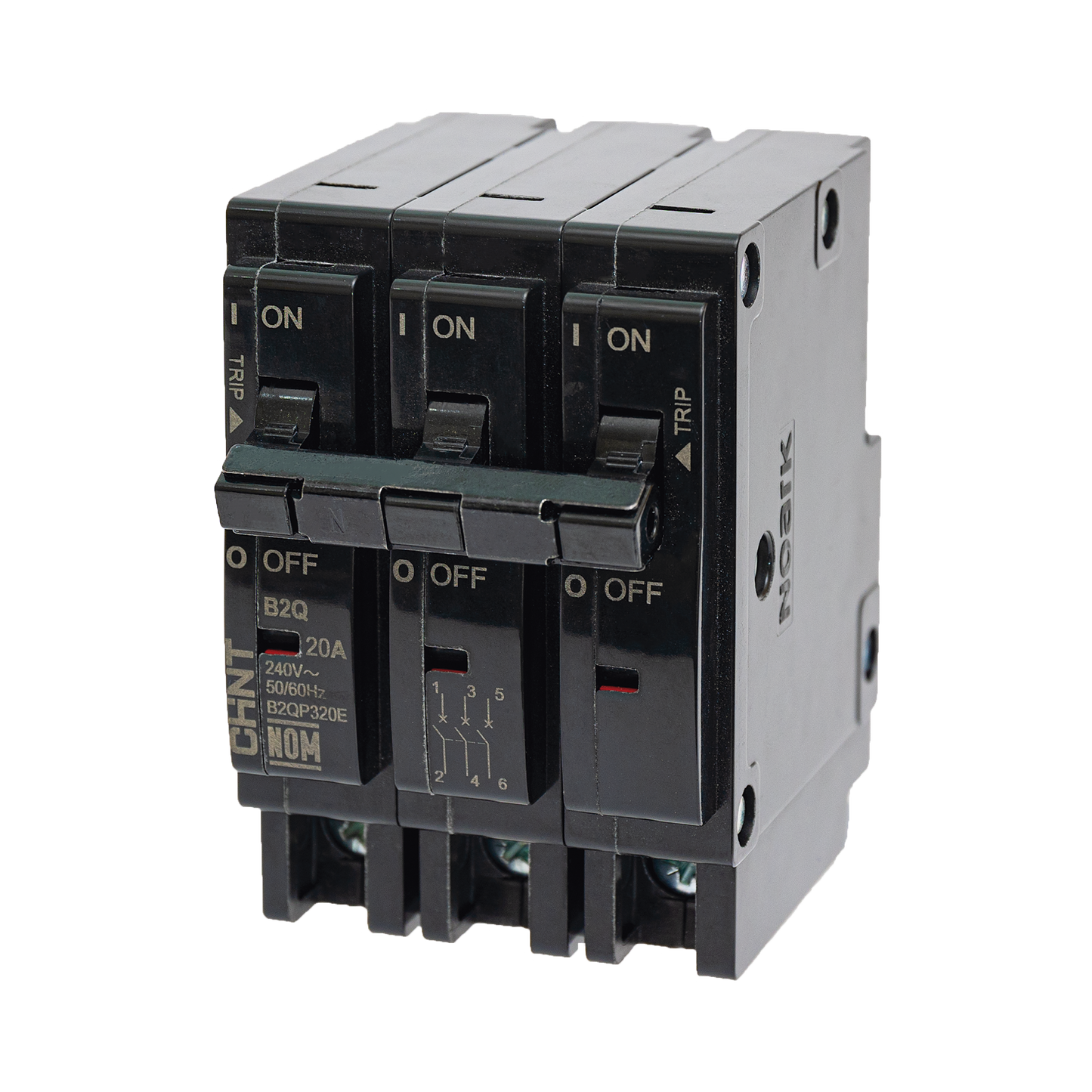MCB - Interruptor Termomagnético Enchufable, Serie: B2Q, 3P, 15A, 240V