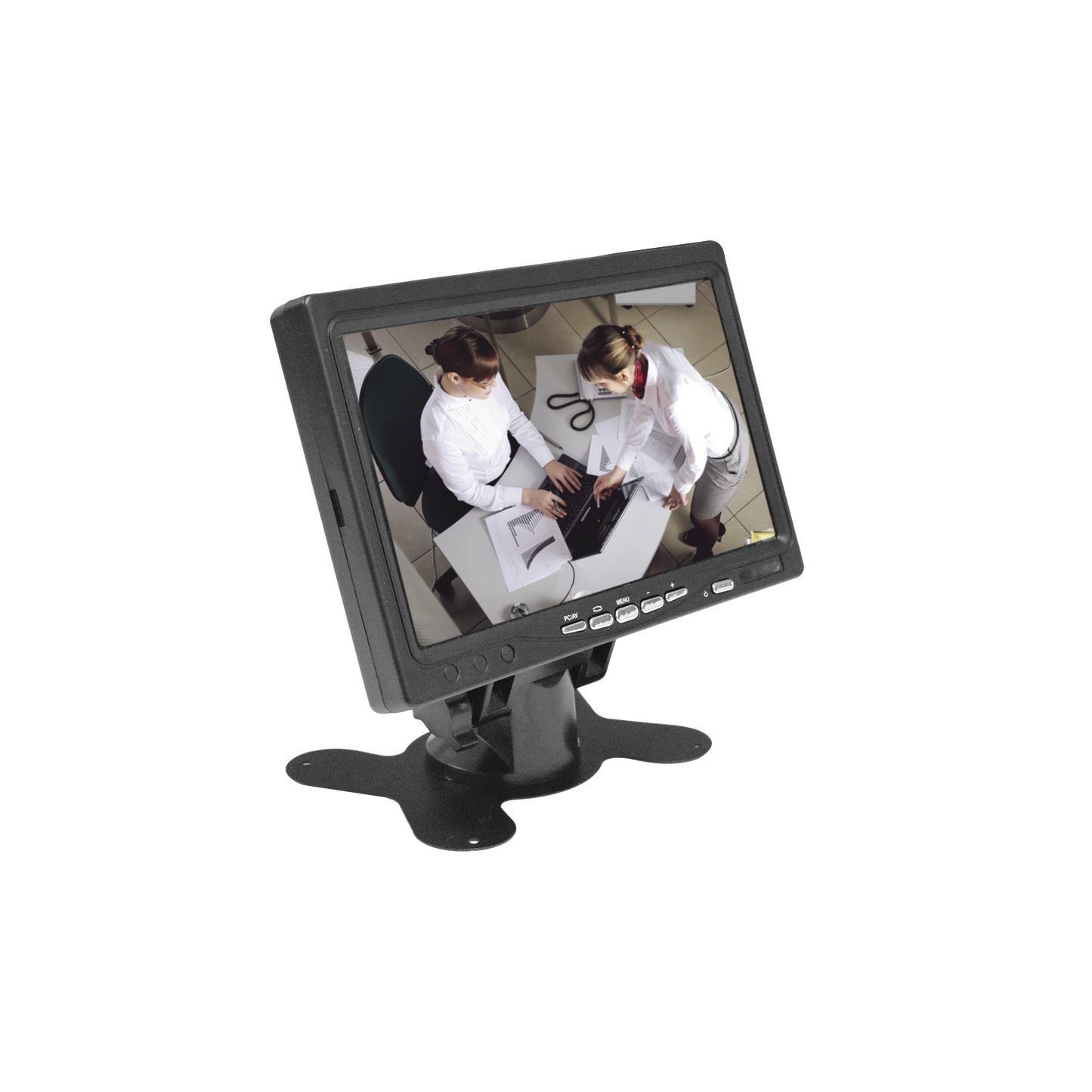 Monitor 7" Tft-Lcd Ideal Para Colocar En Vehículos O Dvr/Nvr. Entradas De Video Hdmi, Vga Y Rca (Cvbs)