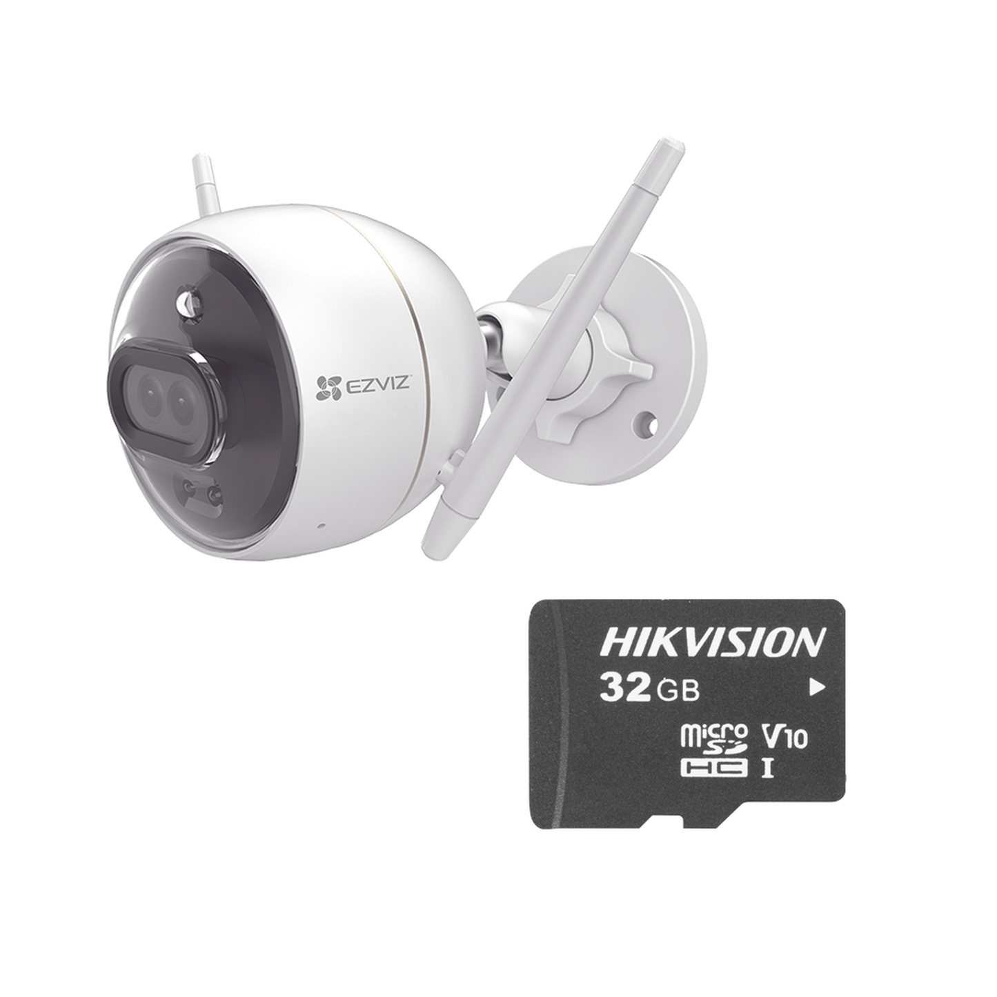 Kit De Camara Wifi Y Memoria Micro Sd / Incluye 1 Pieza C3X Y 1 Memoria Microsd 32Gb / Audio De Dos Vías / Colores En Oscuridad / Detección Humana Y De Vehículo