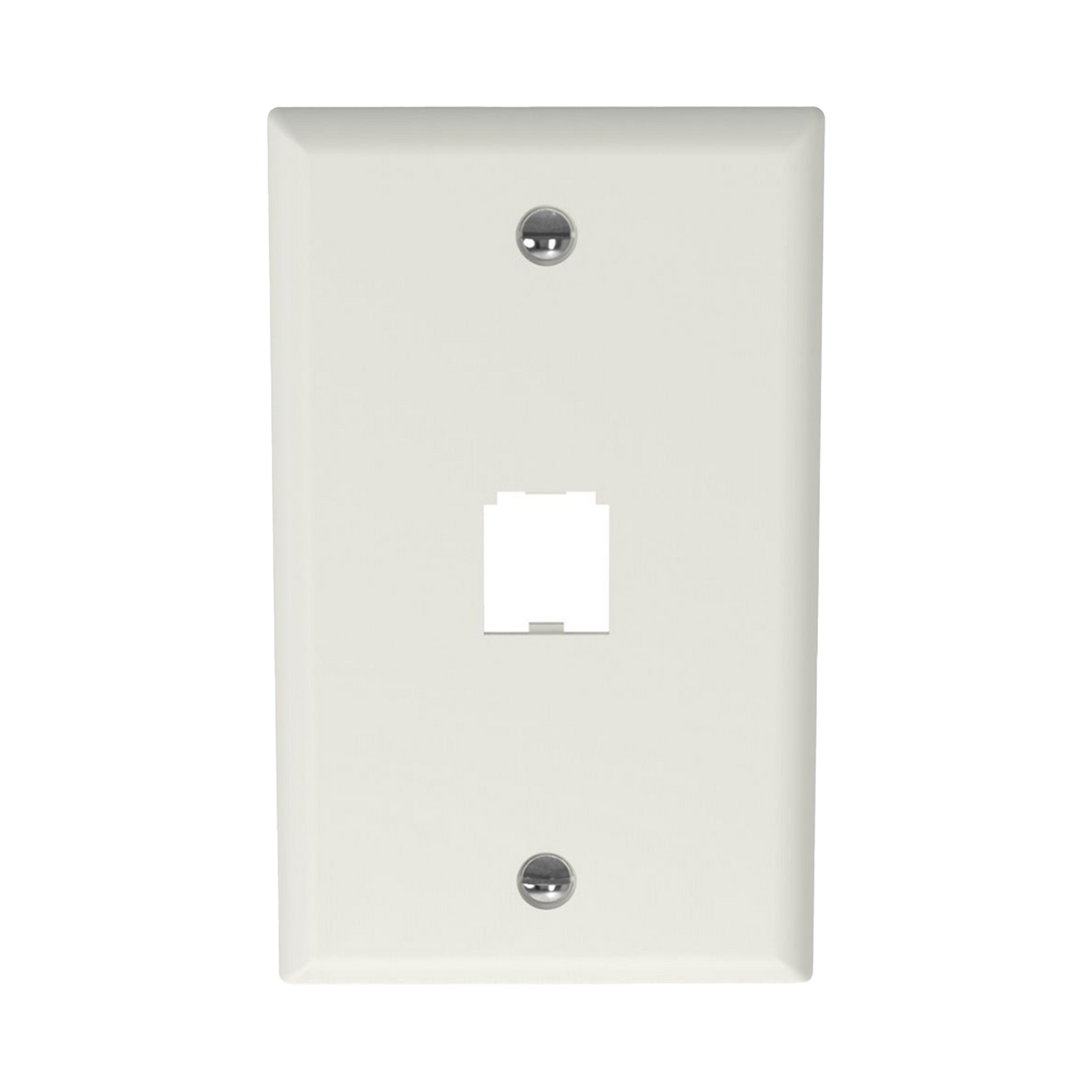 Placa De Pared Vertical Clásica, Salida Para 1 Puerto Mini-Com, Color Blanco Mate
