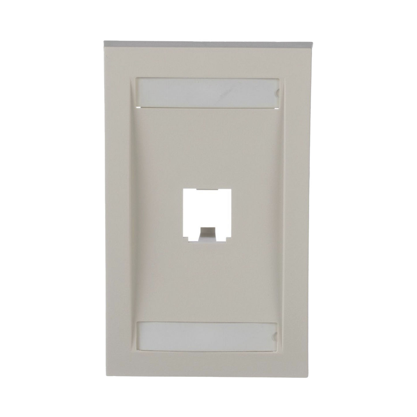 Placa De Pared Vertical Ejecutiva, Salida Para 1 Puerto Mini-Com, Con Espacios Para Etiquetas, Color Blanco Mate