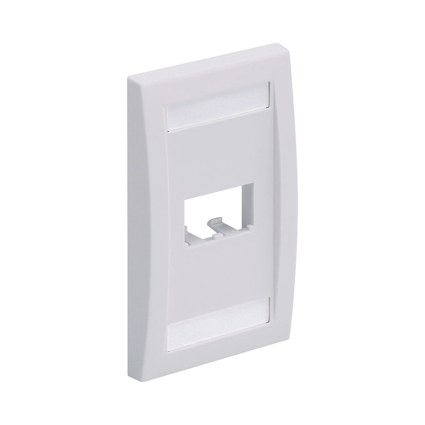 Placa De Pared Vertical Ejecutiva, Salida Para 2 Puertos Mini-Com, Con Espacios Para Etiquetas, Color Blanco