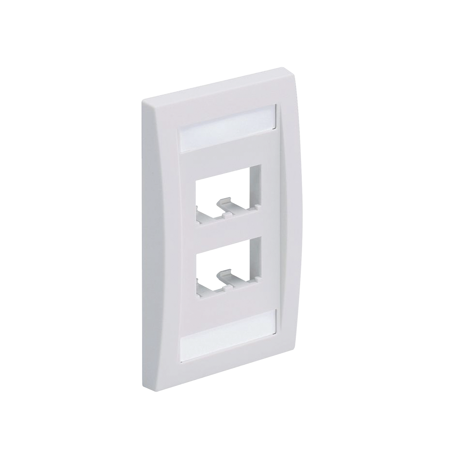 Placa De Pared Vertical Ejecutiva, Salida Para 4 Puertos Mini-Com, Con Espacios Para Etiquetas, Color Blanco