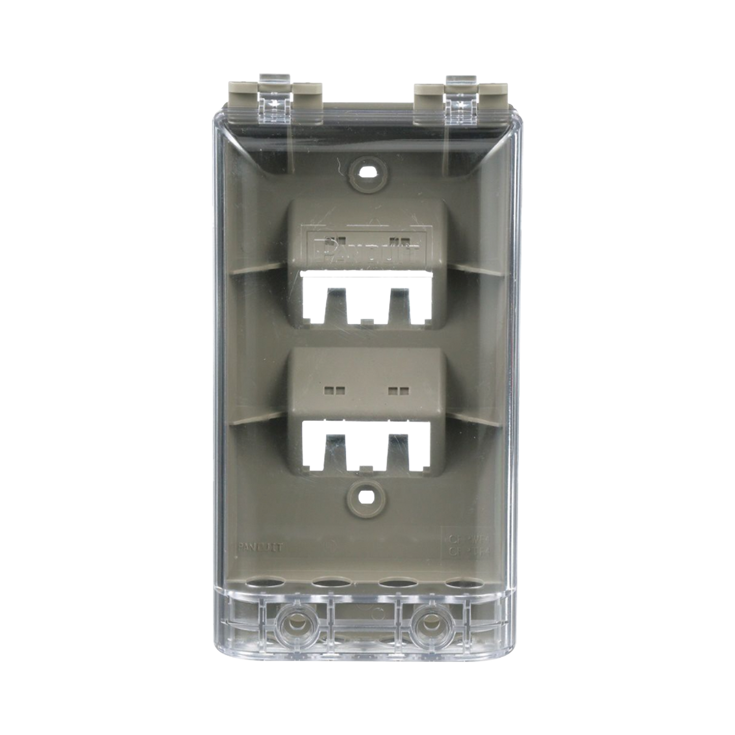 Placa De Pared Vertical, Resistente Al Agua Con Protección Ip56, Acepta 4 Módulos Mini-Com, Color Gris