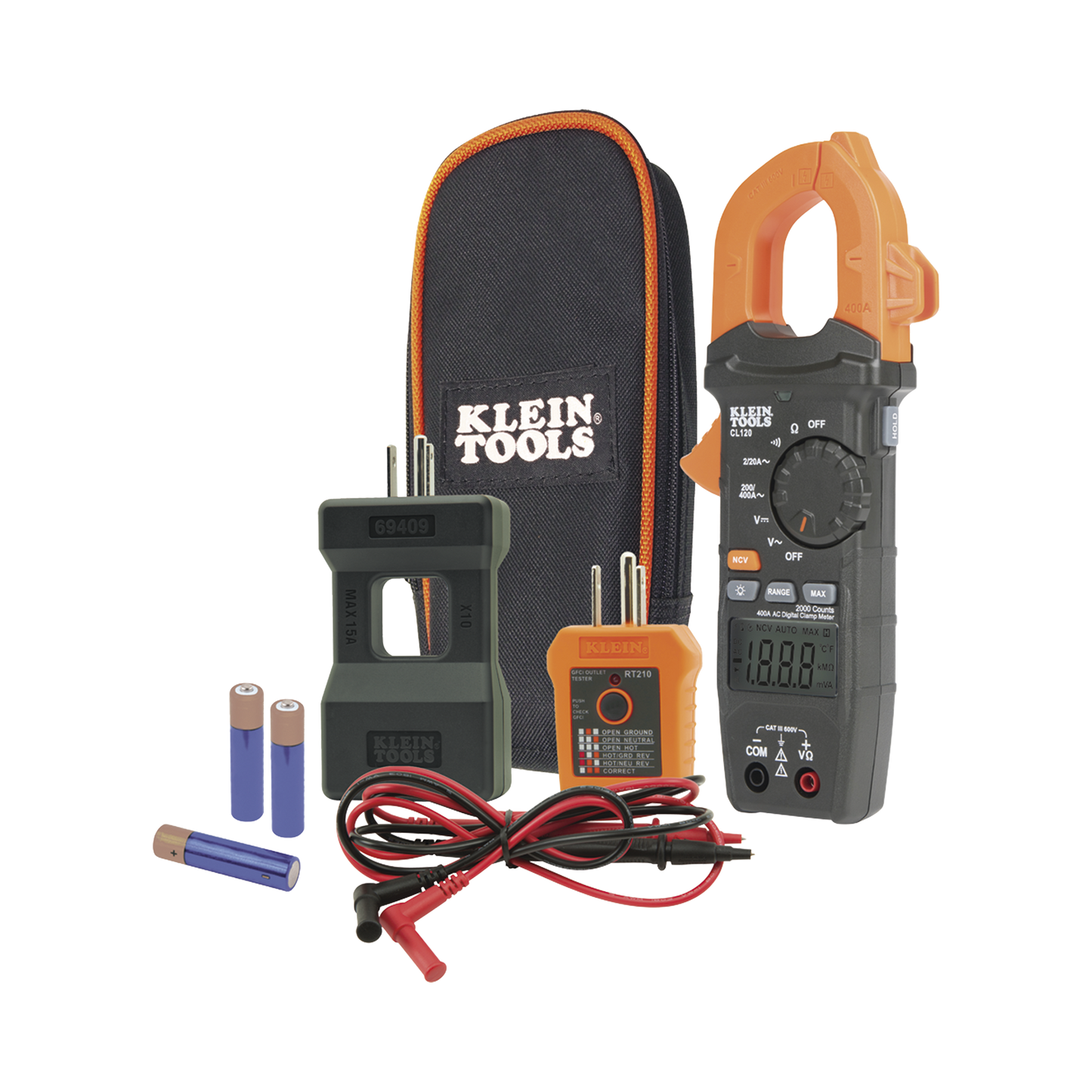Kit De Amperímetro De Gancho (400A Ca) Con Probador De Fase Y Divisor (Para Medir Corriente Sin Cortar El Cable).