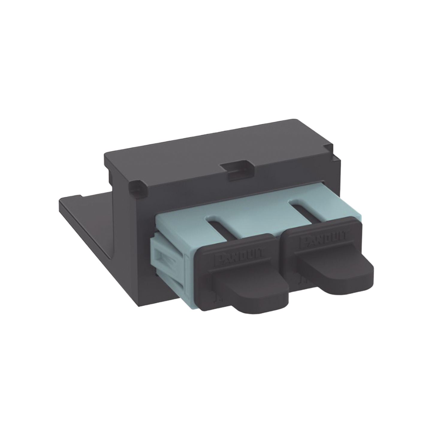 Módulo Acoplador Sc Duplex, Para Fibra Óptica Multimodo Om3/Om4, Tipo Mini-Com, Color Aqua