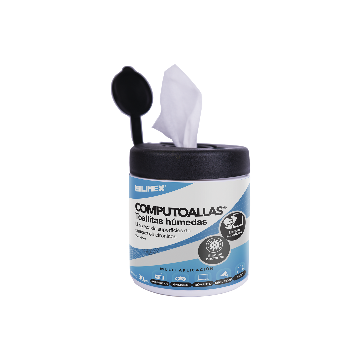 Toallas Húmedas Antibacteriales, Para Limpieza De Gabinetes, Equipos De Cómputo, Audio, Vídeo Y Telefonía, 30 Piezas