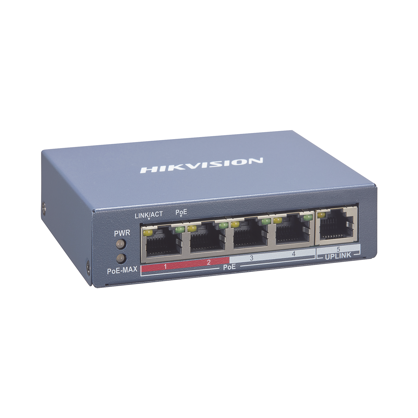 Switch Monitoreable De 4 Puertos Poe+ (Hasta 250 M), 10/100 Mbps, 1 Puerto Rj45 Uplink, 60 Watts, Conexión Remota Desde Hik-Proconnect