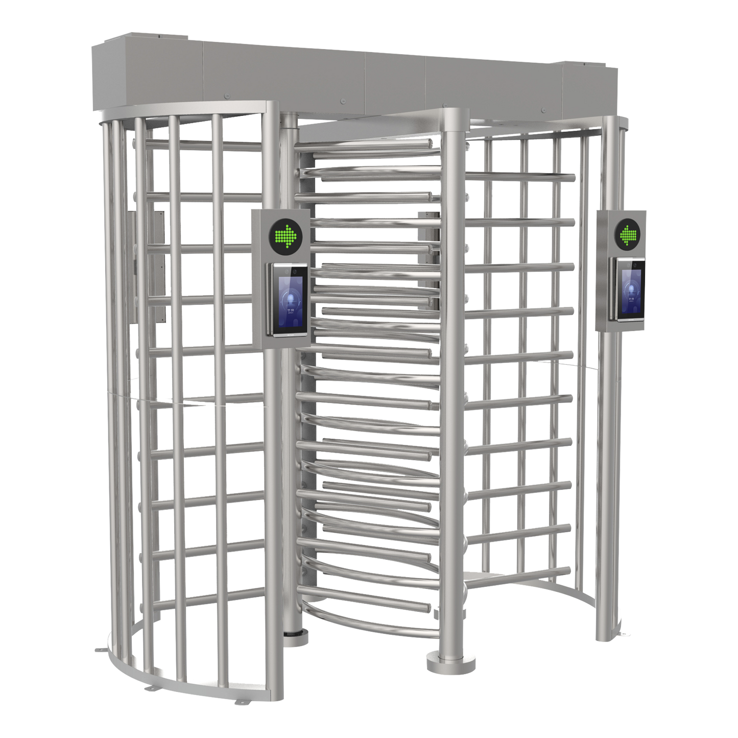 Torniquete Doble (2 Carriles) De Cuerpo Completo / Acero Inoxidable Sus304 / 30 Personas Por Minuto / Interior Y Exterior / Compatible Con Reconocimiento Facial (Terminal No Incluida)